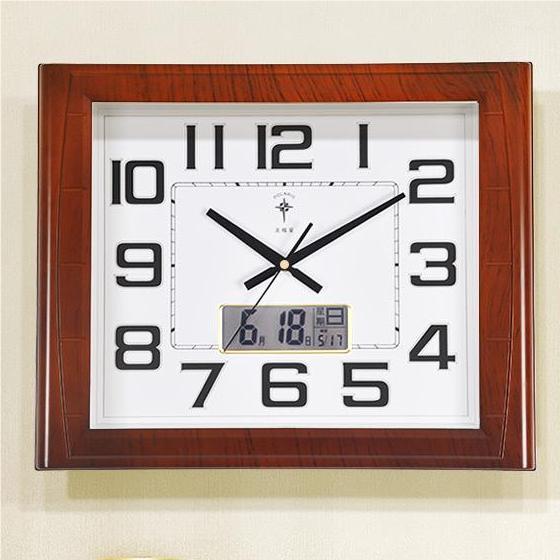 北極星（POLARIS）大號方形鐘表準時日歷星期溫度時鐘 6812液顯(47cm*37cm)北極星（POLARIS）大號方形鐘表準時日歷星期溫度時鐘 6812液顯(47cm*37cm)